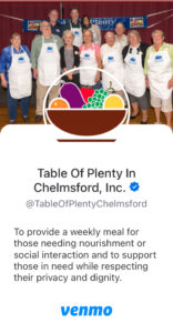 Donate to Table of Plenty with Venmo