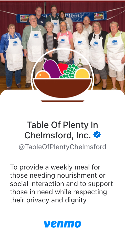 Donate Table of Plenty in Chelmsford